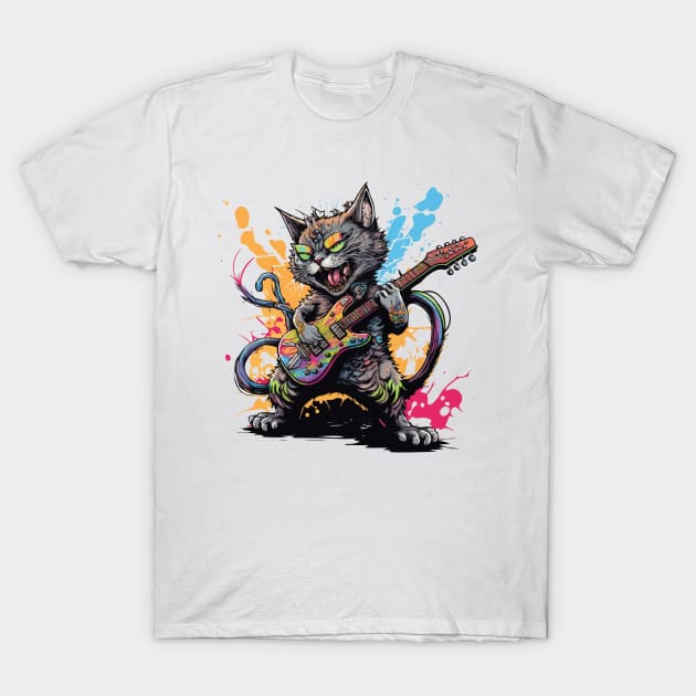 Heavy Metal Cat Music Cat T Shirt TeePublic